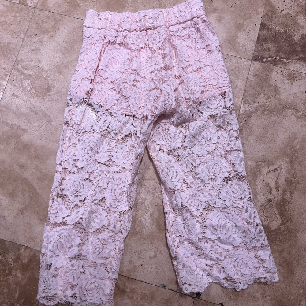 MONNALISA pink lace toddler girls pants
